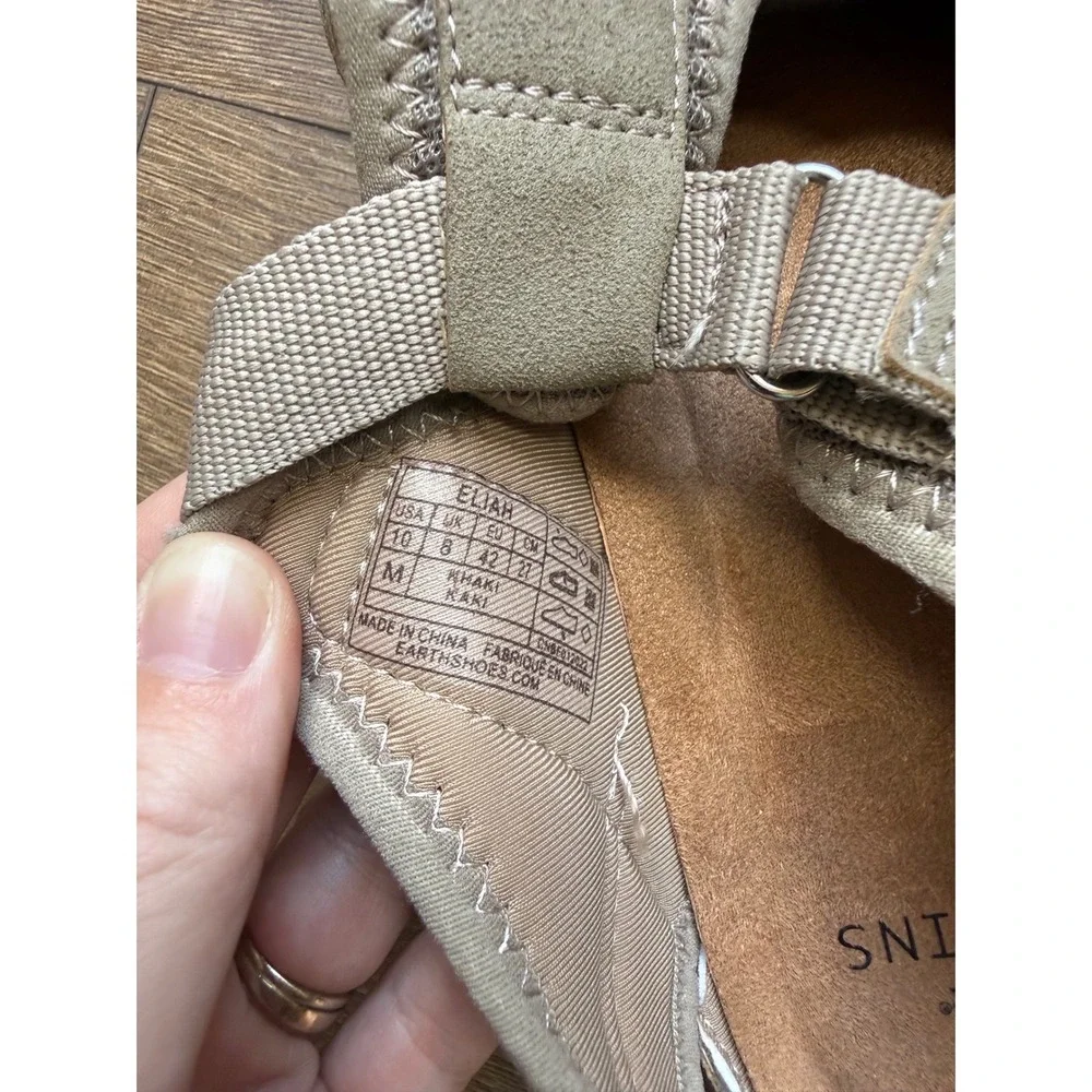 Earth Origins Eliah Khaki Suede Closed Toe Fisherman Sandals Womens 10 M